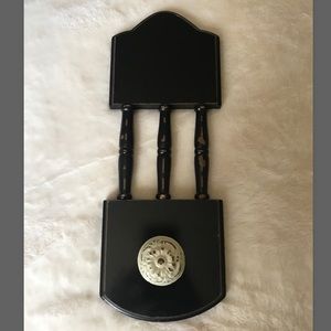 Wall Decor Leash Holder Knob black Cream Farmhouse